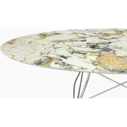 Table ovale effet marbre